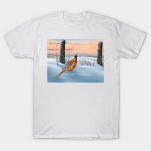 Pheasant in the Snow T-Shirt